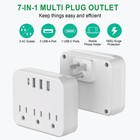 3 Outlet Extender 1800j Surge Protector With 4 Usb Charger Port Wall Adapter Tap