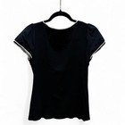 Vintage Lauren Ralph Lauren Black Puff Sleeve Ribbed Crewneck Tee Size L