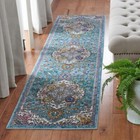 2x8 Runner Traditional Oriental Medallion Turquoise Area Rug   free Shipping  