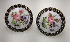 Large Victorian French Brass Paint Enamel Steel Cut Button Convert Cufflinks