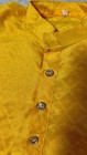 Elegant Yellow Jacquard Kurta With Designer Buttons     Size 34  M 