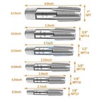 6pc Carbon Steel Npt Pipe Tap Set 1 8  1 4  3 8  1 2  3 4  1  Size Threader Set