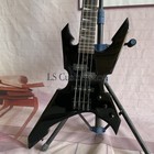4 String Special Shape Electric Bass Guitar Black Solid Body Rosewood Fretboard
