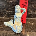 Vintage Cast Iron Nautical Mermaid Figurine Mythical Statue Art Coastal Beach