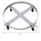 2pcs 55 Gallon Drum Dolly With Brakes Heavy Duty Barrel Drum Cart 4 Wheels