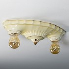 Vintage Flush Mount Uranium Glazed Ceiling Light Fixture