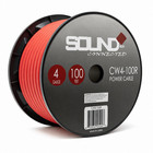 Soundbox Cw4-100r  4 Gauge 100  Cca Amplifier Power   Ground Amp Wire Spool  Red