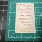 C  W  Hemingway Victorian Trade Card Rubber Boots Shoes   Boots Fair Haven Conn