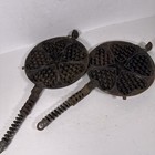 Antique Griswold Cast Iron Heart Star Waffle Iron Erie Pa - Pat 1920  - No Base