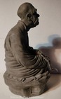One Of The Sixteen Arhats In Buddhism Clay Statue Figure Seated With Prayer Bead