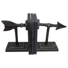 Cast Iron Arrow Bookends Set Heavy Metal Industrial Rustic Decor Pair New 712