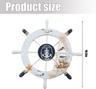Boat Steering Wheel Decor - 11 Inch Wooden Rudder Wall Decoration Steering Wheel