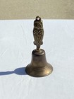 Ornamental Brass Colored Antique Rare Metal Alloy Owl Bell 8 
