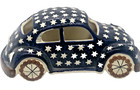 Polish Pottery Beetle Volkswagen Figurine Stars Automobile Car 9  Long Blue