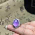Natural Ice Lavender Jade Jadeite Vintage Women Adjustable Size Ring