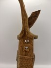 Whimsical Hand Carved Wooden Bark Tree House Fairy gnome elves
