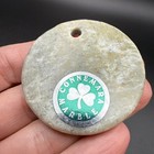 Vintage Large Connemara Marble Pendant Irish 1p Penny Coin Round Ireland Celtic