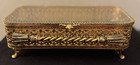 Vintage Gold Gilt Jewelry Casket Box W  Beveled Glass Ormolu Hollywood Regency