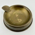 Spun Patinaed Brass Single-rest Cigar Utilitarian Ashtray Minimal 3      50s Vtg