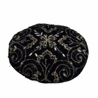 Large Antique Pincushion Glass Bead Bullion Sequin Embroidery On Black Velvet