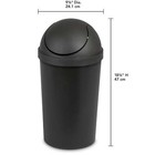  3-pack sterilite 3 Gal Plastic Round Swing Top Bathroom Trash Can  Black