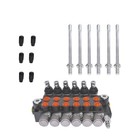 3600 Psi Hydraulic Control Valve Double Acting 6 Spool 13 Gpm Sae Ports New