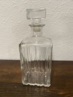 Liquor Whiskey Decanter Vintage Glass Crystal Bottle With Stopper 10in With Top