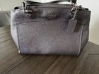 Coach Gray Leather Handbag   Wallet Set With Snakeskin Accents  2-piece