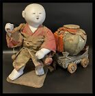 Antique Large Size Gosho Doll Sake Jug Tower Edo Gofun Ningyo