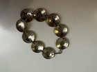 Vintage Handmade Peruvian  8    Coin Bracelet Silver Tone Metal 1970   s 