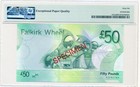 Bank Of Scotland Scotland 50 Pounds 2007 Specimen Pmg  66epq