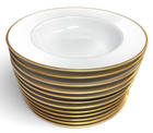 Set Of 12 Vintage Noritake Goldcroft 4983 Rimmed Soup Bowls - 8 75  Gold