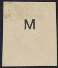 India 1854 Qv Lithographed   a Reprint Imperf With  m  On Back