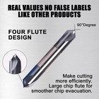 3 8  4 Flute 90 Degree Solid Carbide Chamfer Mill - Double End - Altin Coated
