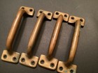   1 Vintage Solid Brass Handle Pull 4 3 4    Long   Nice Patina