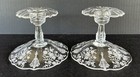 Cambridge Glass Candlesticks Rose Point Etched Set Of 2 Art Nouveau