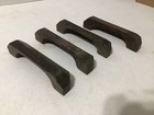 4 Vintage Oak Desk Drawer Pulls Handles 4  Long 3  Hole Centers  Old Finish