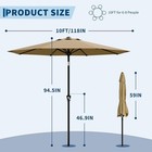 10ft Patio Outdoor Umbrella Push Button Tilt 8 Ribs Weather Proof Umbrella 10