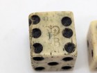 Antique 5 16  3 8  Colonial Era Bone Dice Red King George Rex Tax Crown Gr Mark