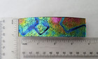 Fused Large Multicolor Handcrafted Dichroic Glass Genuine French Hair Barrette
