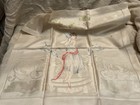 7 Vintage Linen Damask Dinner Napkins 22   x22    Bluebirds Grape Vines Lady