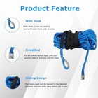 5 16in X 50ft 12000lbs Blue Synthetic Winch Rope Winch Line Replacement For