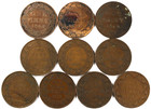 Lot Of 10 Early 1900 s Mixed Dates Canada Large Cents 1c