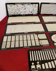 Nine  9  Pre-owned Vintage 1968 Burnish-on Texture Template Plates For Drafting