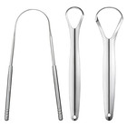 3 Pcs Metal Tongue Scraper  Tongue Scrapers For Adults Kids  Stainless Steel