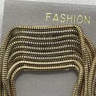 Vintage  Gold Tone  Bold Statement Fashion Glam 9 Chain Dangle  Pierced Earrings