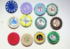 Lot Of 12 Vintage Casino Poker Chips Collectible Las Vegas Clay Set
