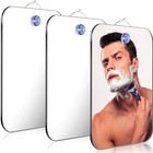 Anti Fog Fogless Shower Mirror Portable Size Adhesive Hook Travel Bath Accessory