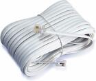 50 Feet Long Telephone Extension Cord Modular Phone Cable Line Wire - White Cord