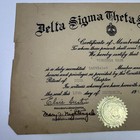 1941 Delta Sigma Theta Sorority Hbcu Initiation Certificate Wilberforce Beta